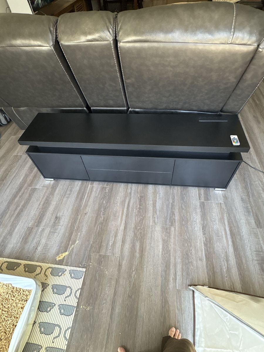 Sleek Black Modern TV Stand / Media Console with Storage