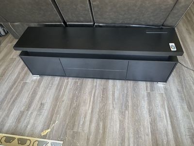 Sleek Black Modern TV Stand / Media Console with Storage