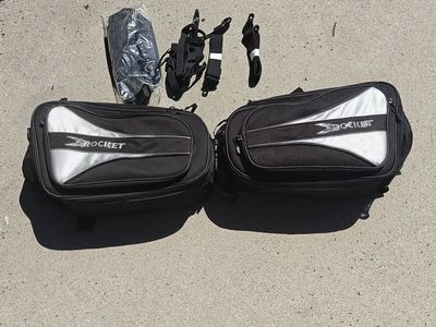 Motor cycle side bags with accessories