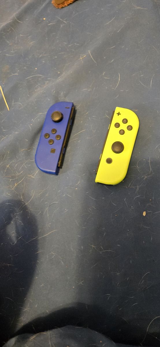 Blue and yellow joy cons for Nintendo switch