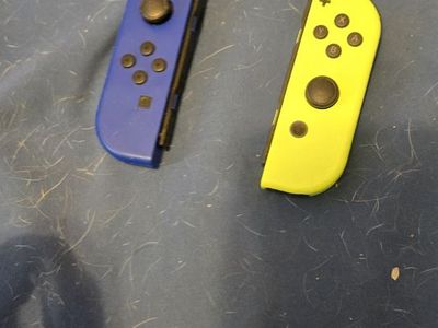 Blue and yellow joy cons for Nintendo switch
