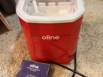 Oline Red Portable Automatic Countertop Ice Maker Machine with Scoop