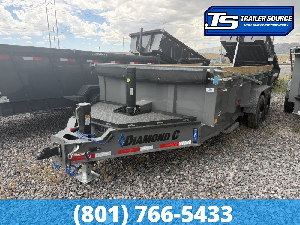 7x16 Diamond C LPT 208 Dump Trailer - 24" Sides - 18K GVWR - 18 Ply Tires, 7 Gauge Floor and Walls, ABS Brakes, Board Brackets