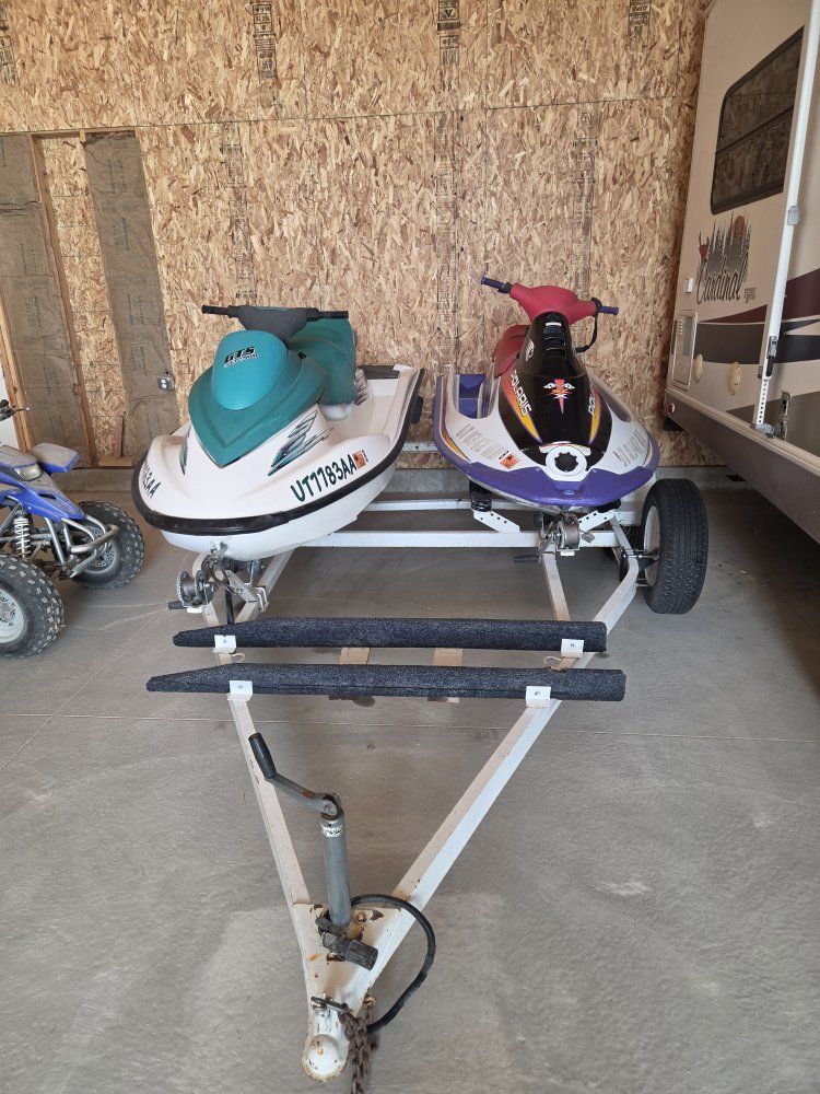 Sea-Doo GTS & Polaris SLX Personal Watercraft Set with Trailer