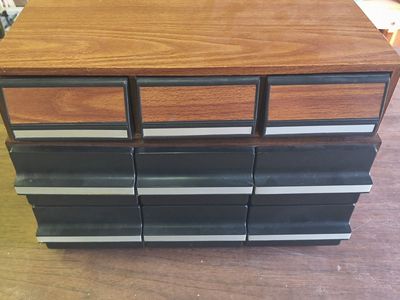 Vintage Cassette Tape Storage Cabinets, 108 Tape Capacity