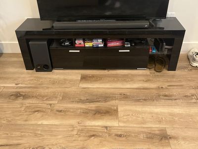 Black TV Stand with Storage Drawers