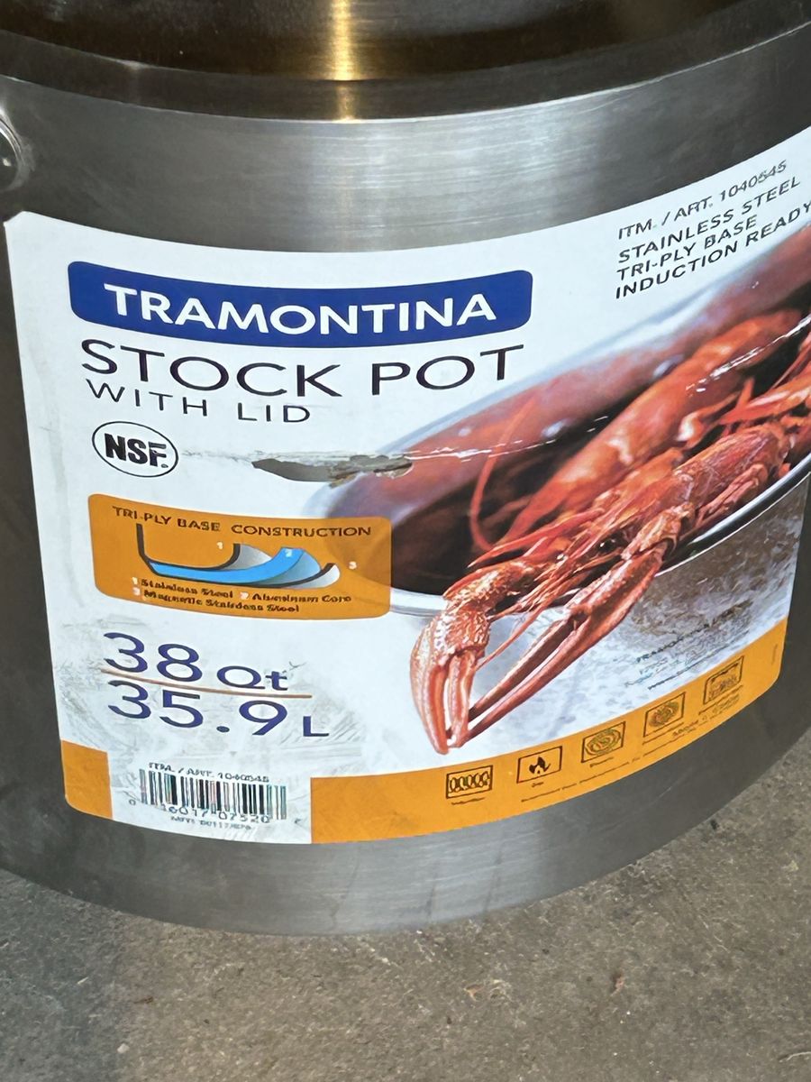 New Tramontina 38 Quart Stock Pot with Lid - $125
