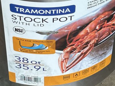 New Tramontina 38 Quart Stock Pot with Lid - $125