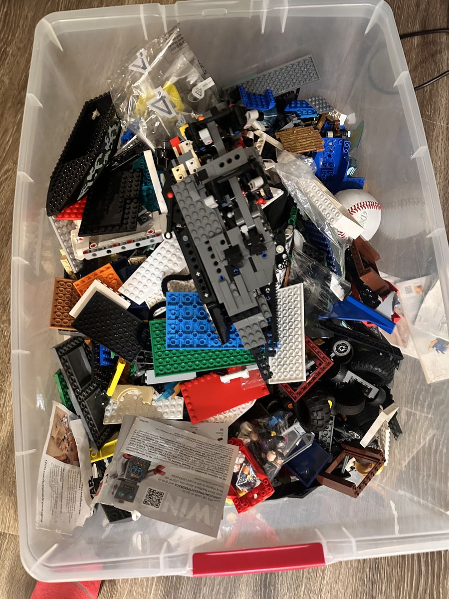Basket full of original legos