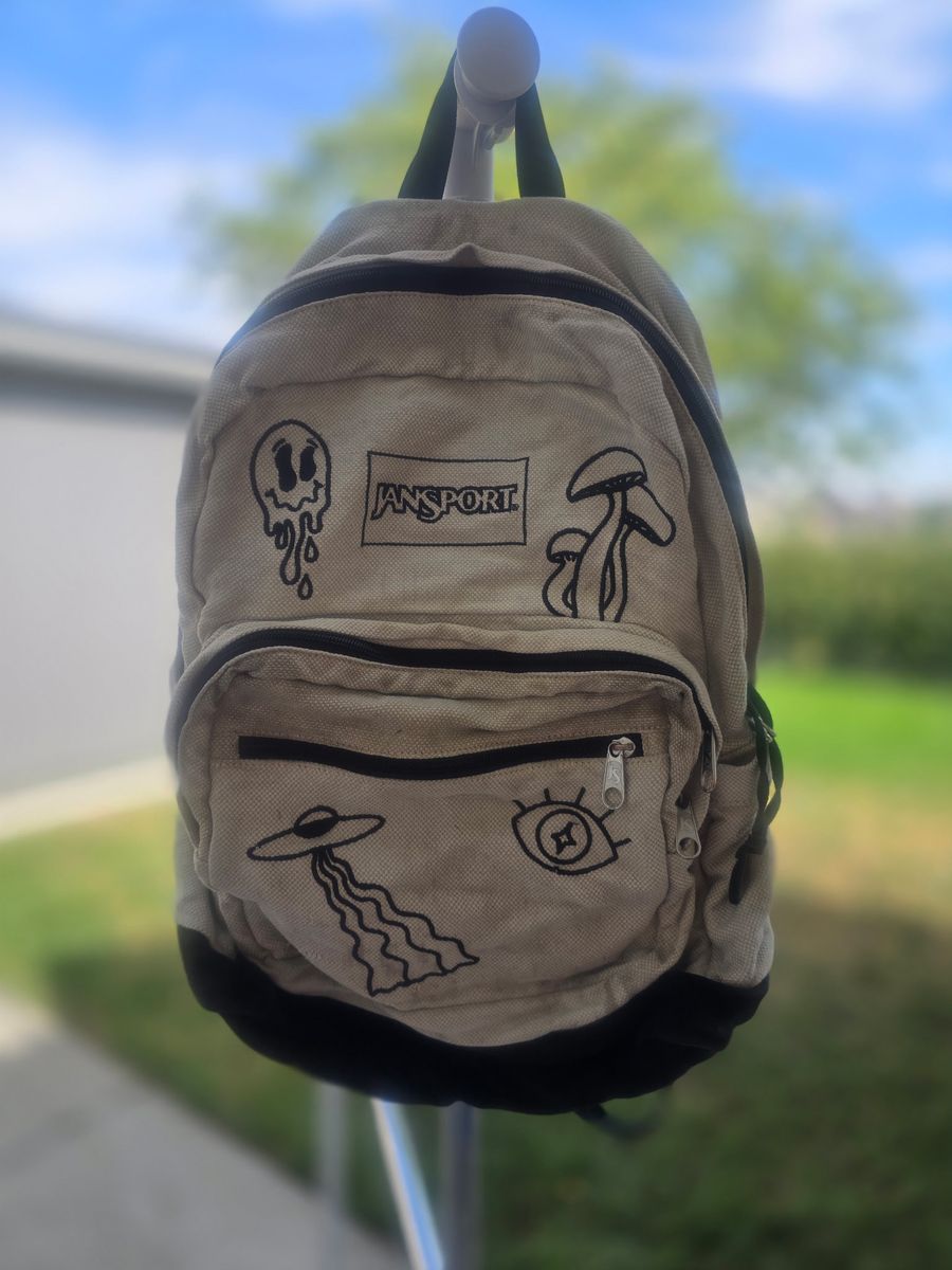 JanSport Right Pack Expressions Backpack - Epic Icons (Cream / Suede Bottom)