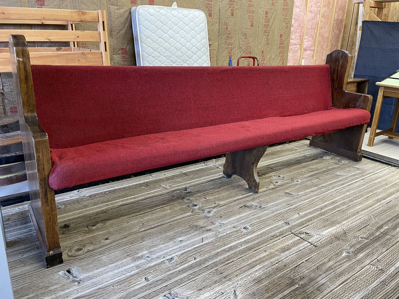 Used 9-Foot Solid Oak Church Pew