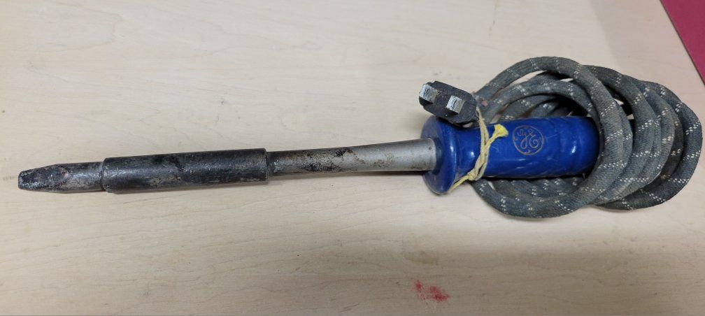 Vintage GE General Electric Soldering Iron Blue Handle with Cloth Cord.