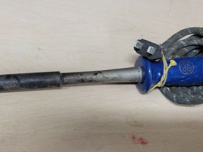 Vintage GE General Electric Soldering Iron Blue Handle with Cloth Cord.