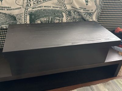 Black Wooden Storage Box / Coffee Table Accent