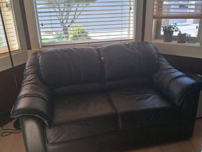 Black Leather Loveseat Sofa