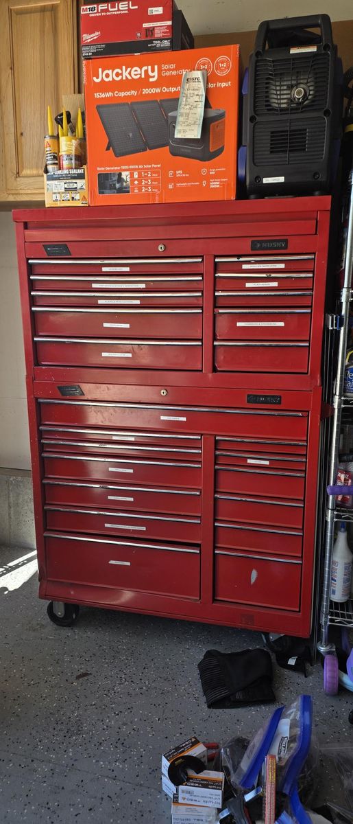 Husky Red Rolling Tool Chest Cabinet Combo