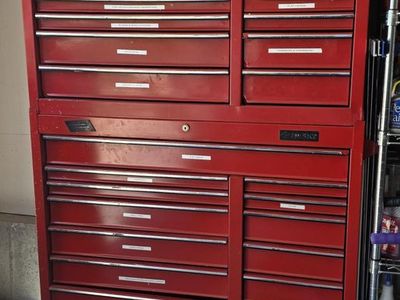 Husky Red Rolling Tool Chest Cabinet Combo