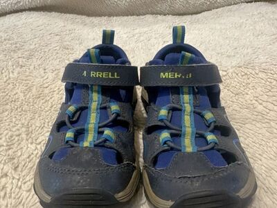 Merrell Toddler Sz 11 Blue/lime Hiking Sandals