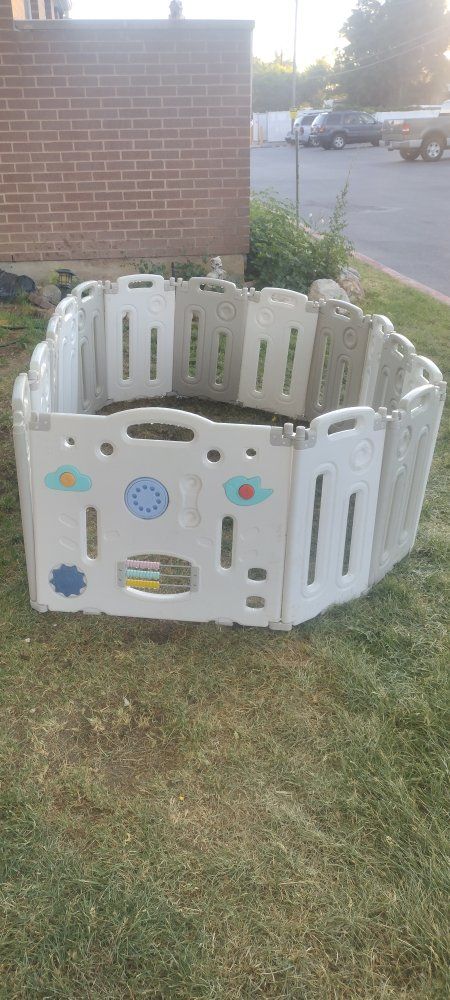 Adjustable Plastic Baby Playpen - Indoor/Outdoor Infant Toddler Safety Fence