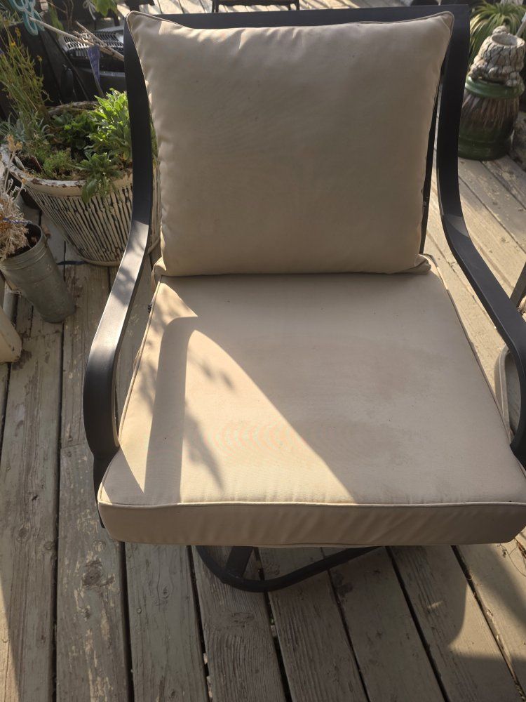 Outdoor Patio Chair with Cushions - 26" Wide, 33" High, 5" Thick Cushions
