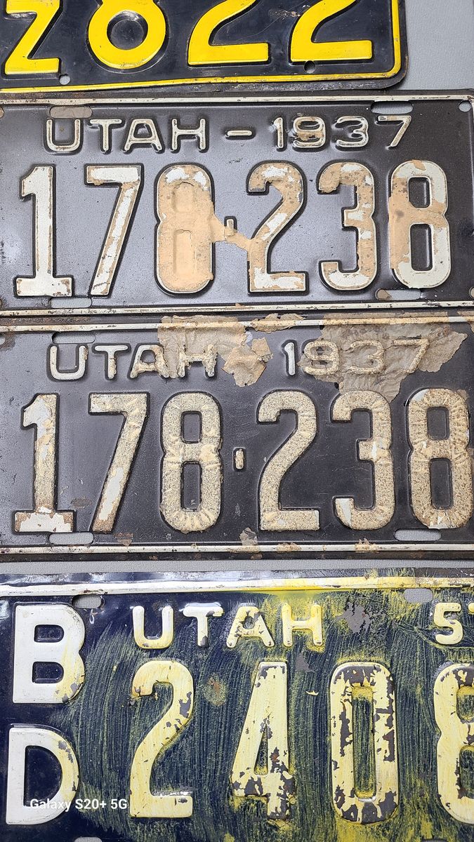 Vintage Utah License Plate Collection Bulk Lot 1930s-1970s Pair Matching Sets