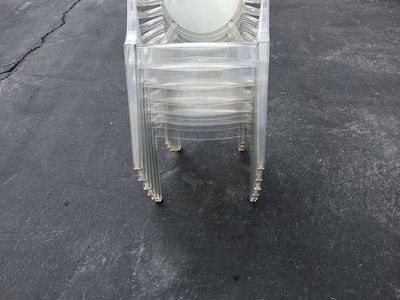 Clear, acrylic chairs