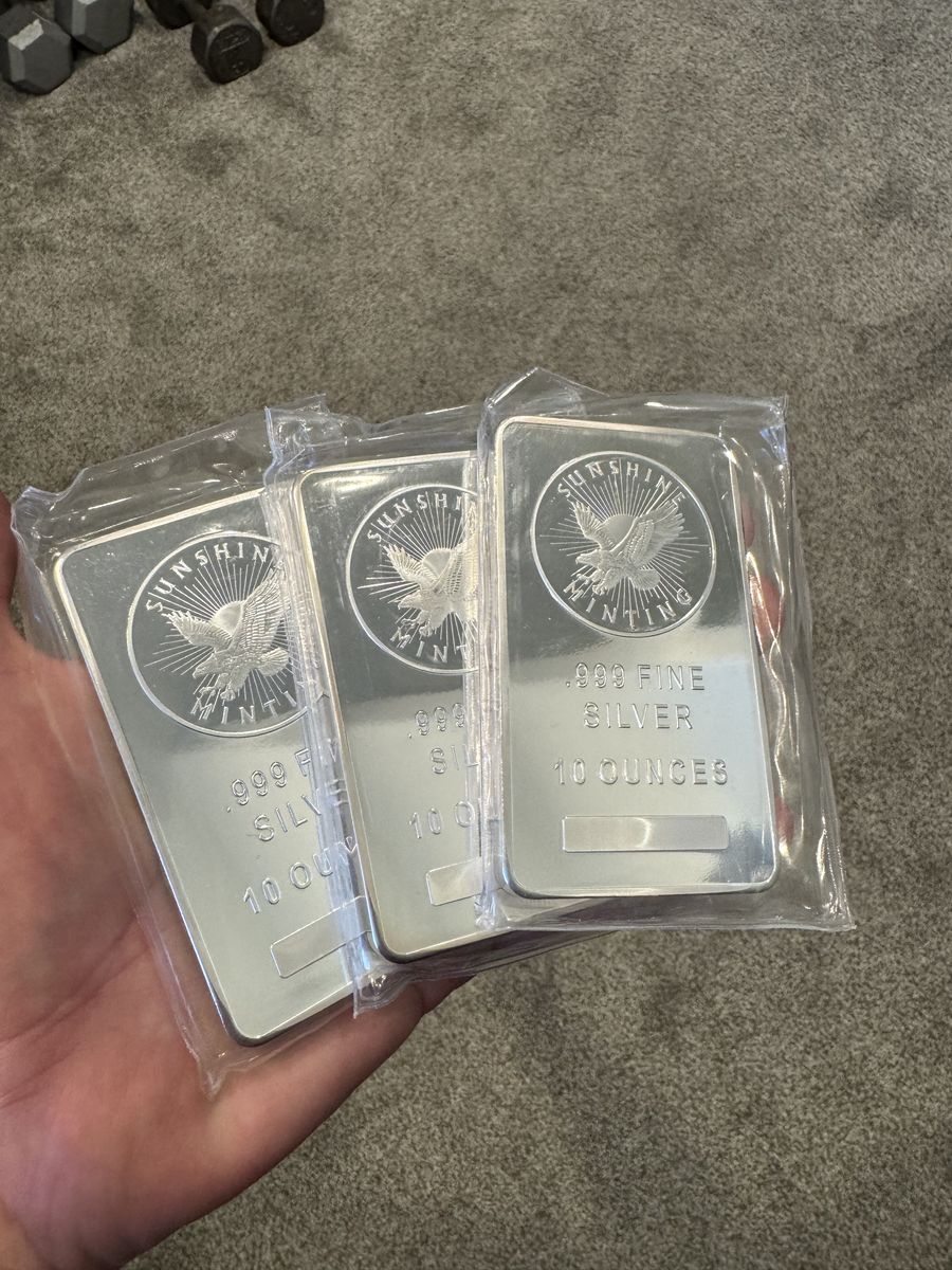 10 oz .999 Fine Silver Bars - Sunshine Mint
