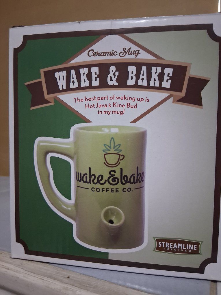 "Wake & Bake" Ceramic Coffee Mug  - New in Box