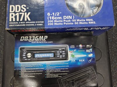 intage Car Audio Lot – NEW IN BOX Clarion DB336MP CD/MP3 Deck + Alpine DDS-R17K 6.5" Speakers