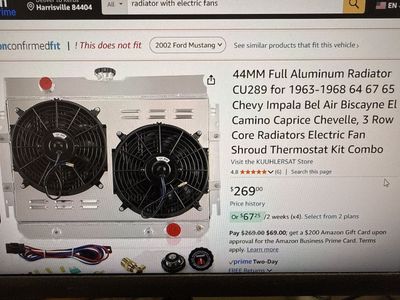 Radiator 63-68 Chevy