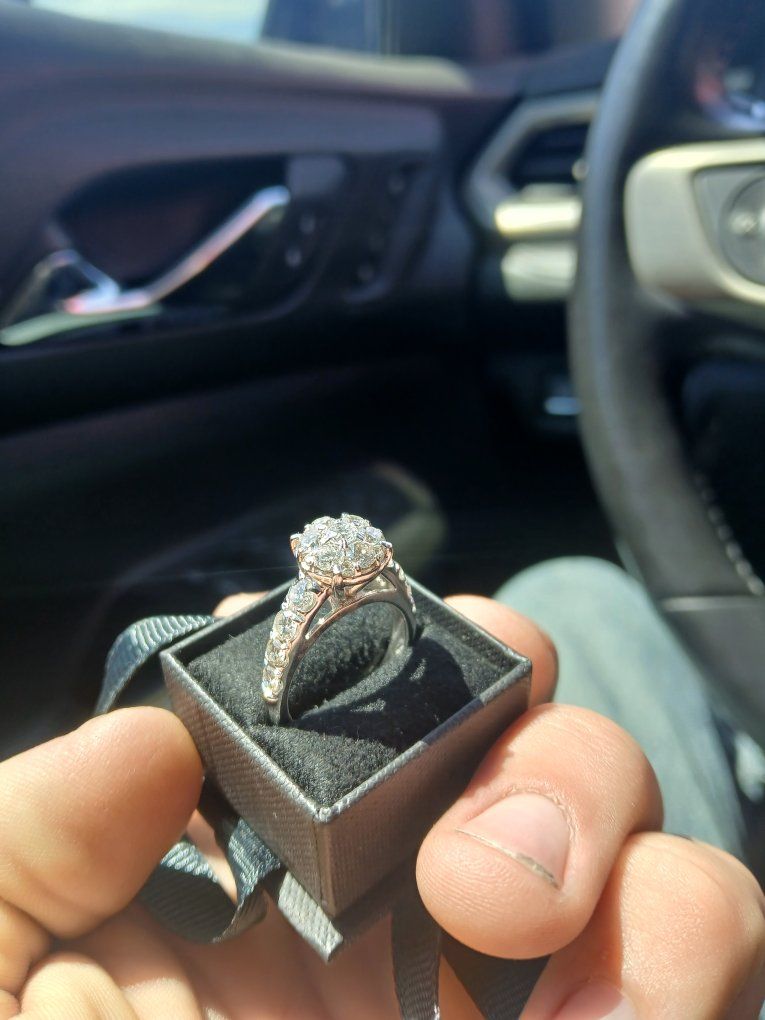 Stunning Diamond Cluster Engagement Ring