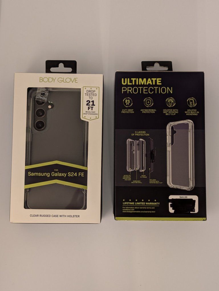Body Glove Clear Rugged Case with Holster for Samsung Galaxy S24 FE
