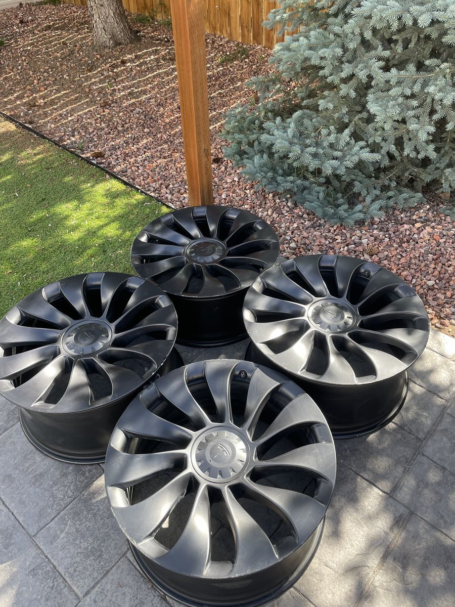 Genuine 21" Uberturbine wheels & rims — full set of 4 — fits 2023 Tesla Model Y
