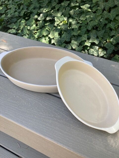 PAMPERED CHEF Heritage Family Stoneware OVAL Bakers Set   $35