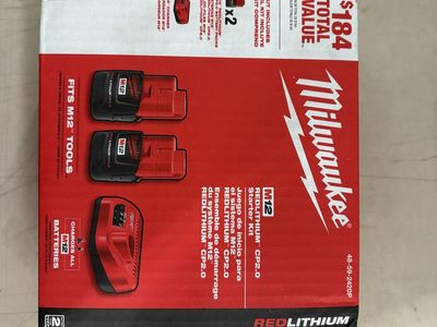 New in box M12 red lithium 2-pack batteries with charger