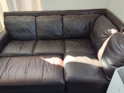 Full leather couch sectional set
