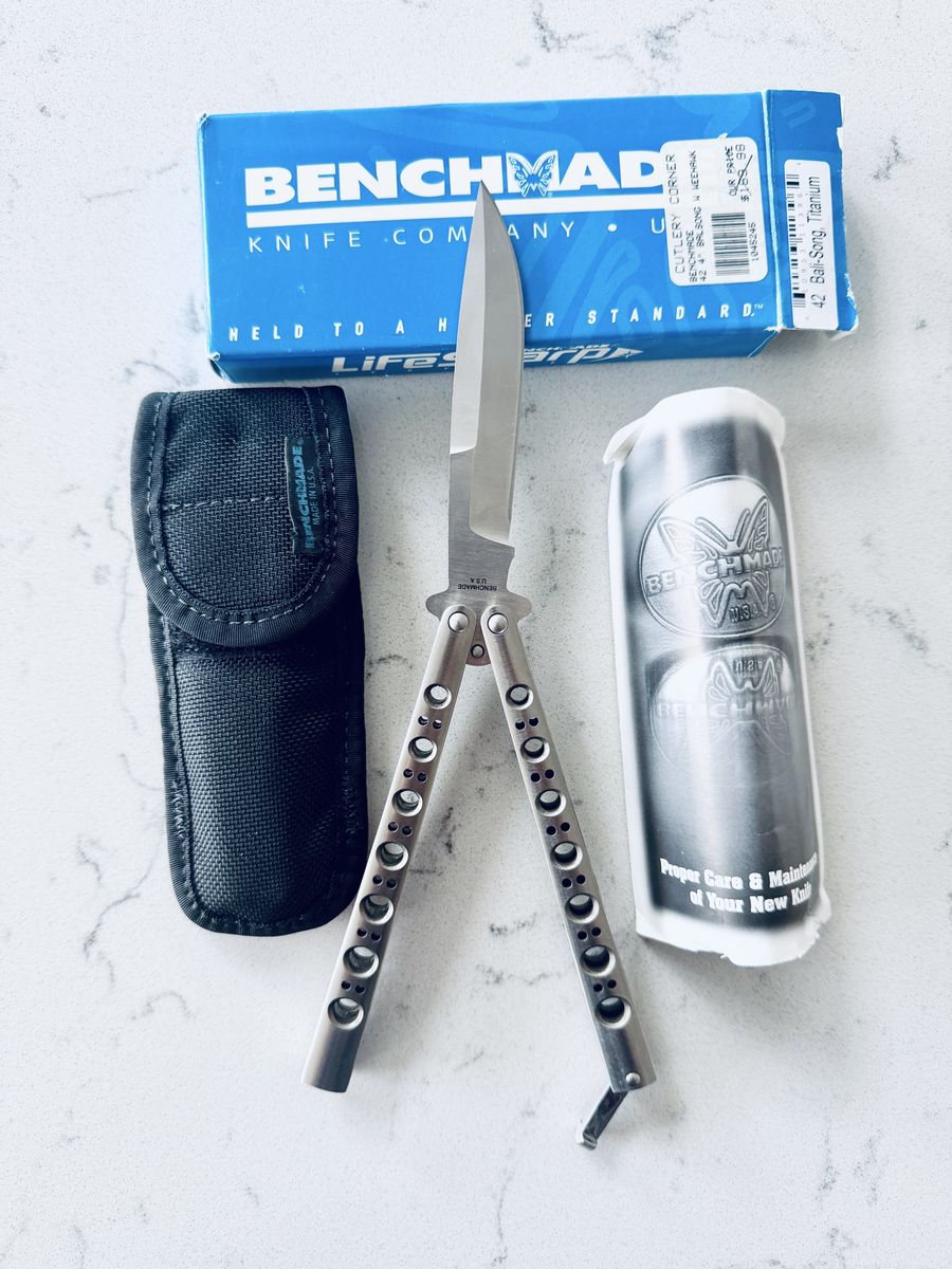 Benchmade Model 42 Bali-Song Titanium – Early T-Latch Production – New in Box
