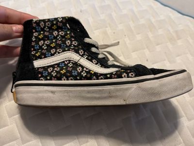 Vans Sk8-Hi Floral High-Top Sneakers Black Girls Size 1