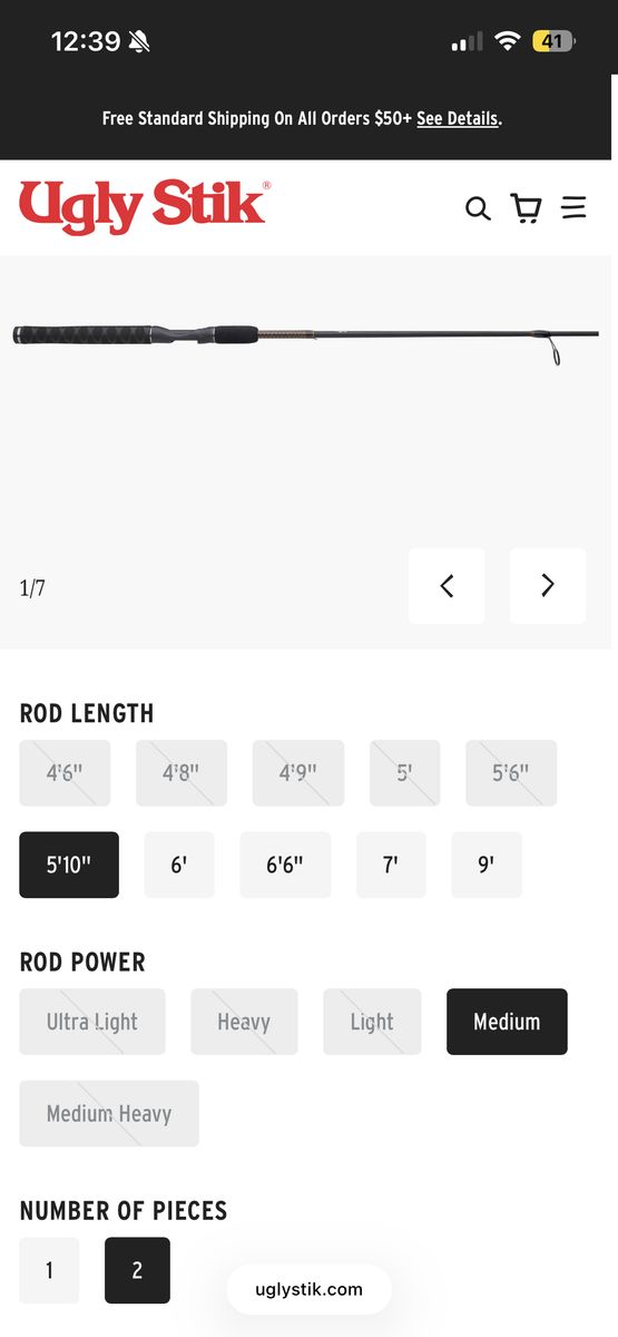 New Ugly Stik Gx2 Spinning Rod