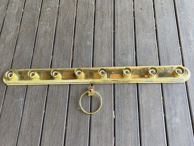 8 Bulb Light Bar And matching Brass Towel Ring