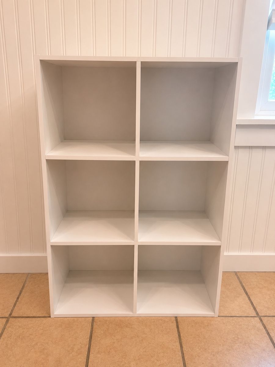 White Cube Storage Shelf - 6 Compartments, Versatile Organizer