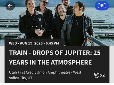 Train - Drops of Jupiter: 25 Years in the Atmosphere Tour Tickets (2x)