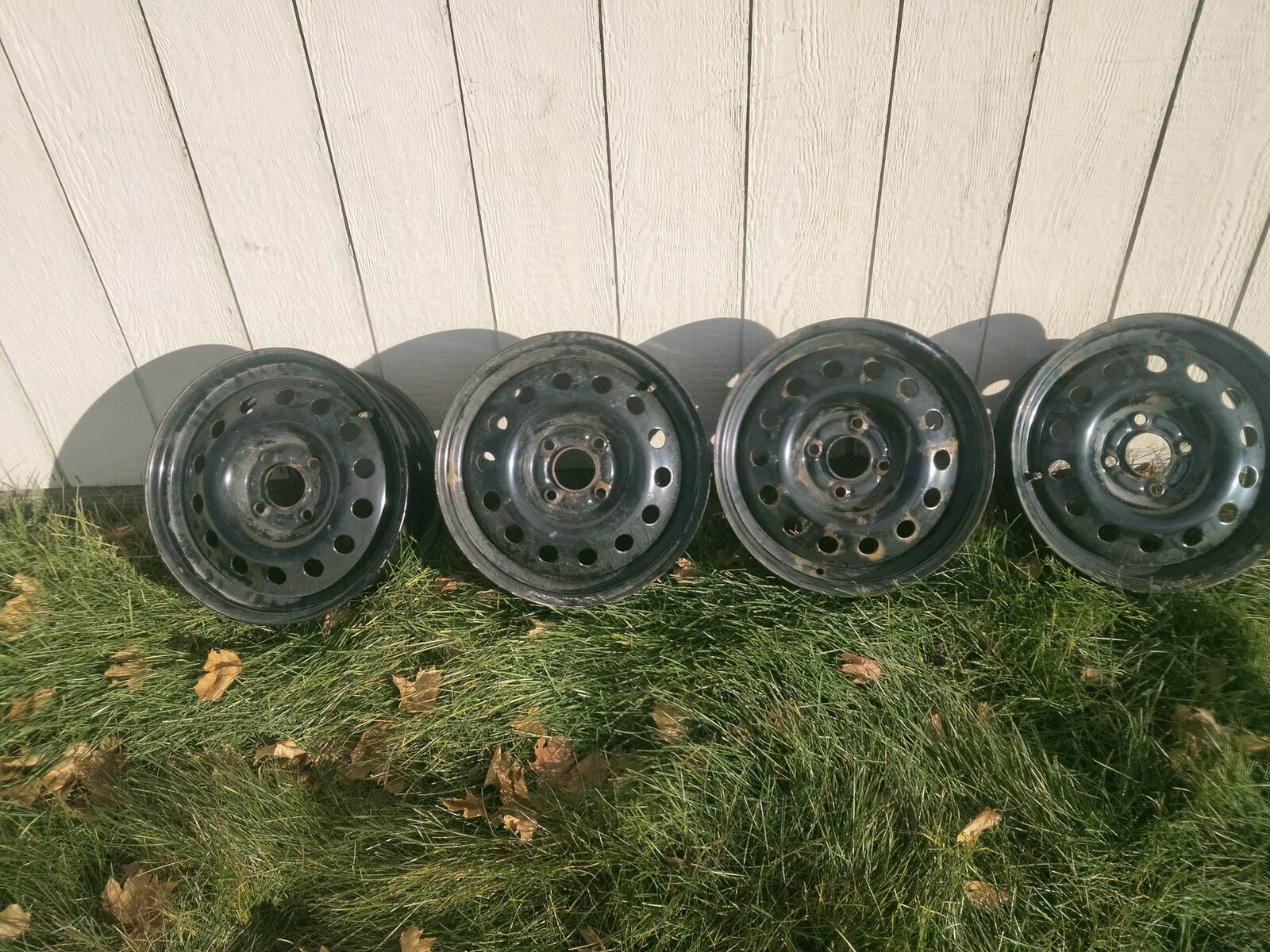 Set of four black steel rims 15x6