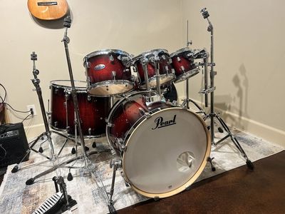 Pearl Decade Maple 6-Piece Shell Pack + Hardware – Gloss Deep Red Burst