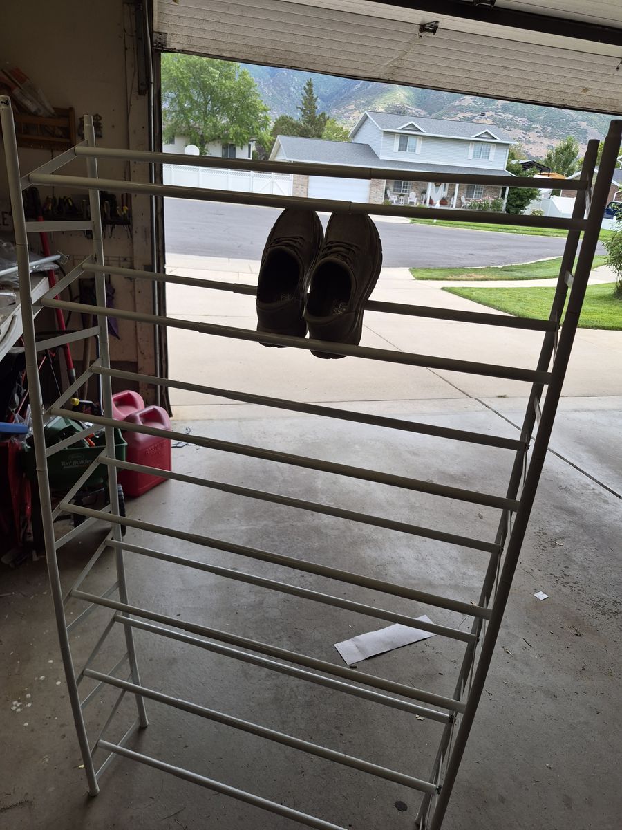 Metal Wire Shoe Rack Storage Organizer Tower - White