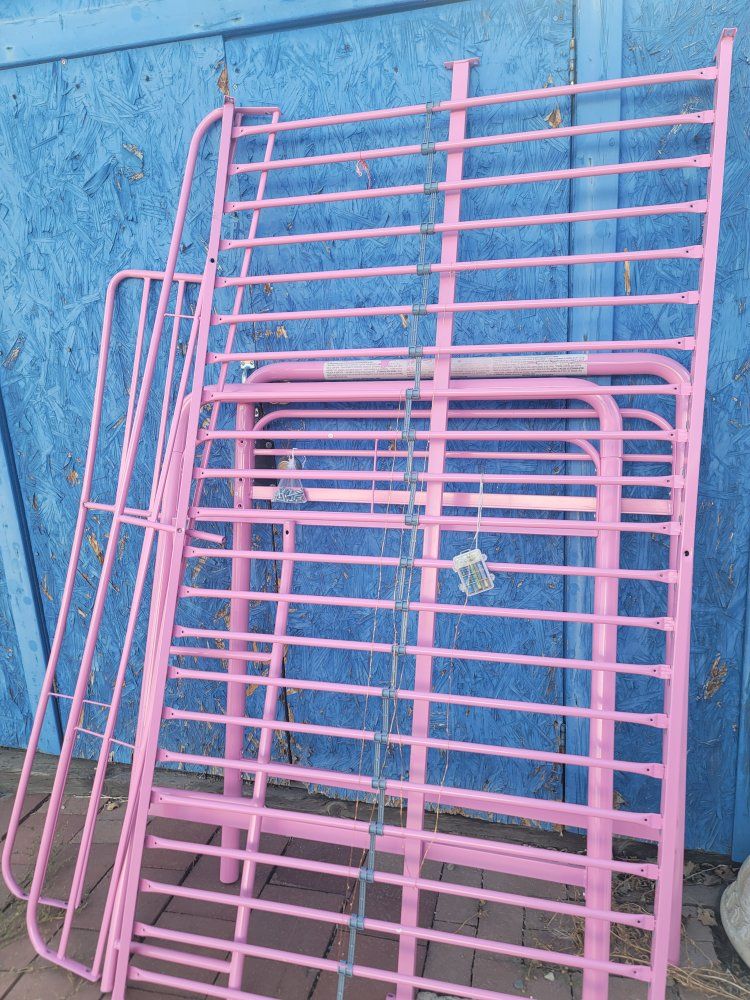 pink loft bed