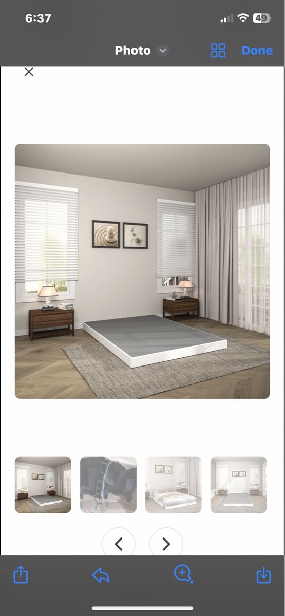 Queen metal box spring w/fabric cover