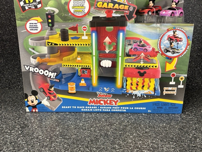 Disney Junior Mickey Mouse Ready to Race Garage Toy Lights Sounds 19 Piece New