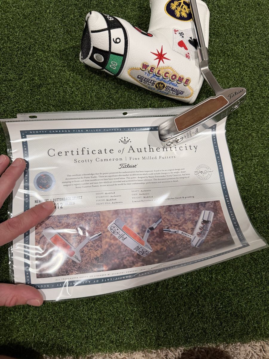 Limited 2008 Titleist Scotty Cameron Newport 2 Button Back Select Putter with COA & Headcover