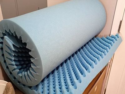 Blue Egg Crate Foam Mattress Topper - Twin Size for Bed Comfort and Support